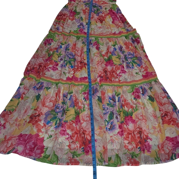 Flying Tomato Floral Tiered Maxi Dress Tie Strap Cottagecore M - Picture 7 of 11